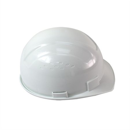 INTERSTATE SAFETY Snap Lock 6Pt Ratchet Suspension Front Brim Hard Hat w/Cap-Mount Ear Muff Slots, 6-1/2" to 8", White 40411